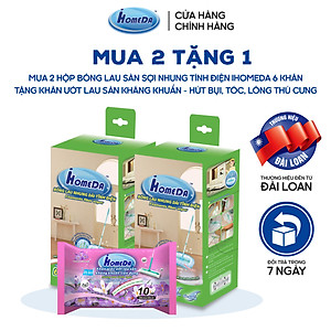 Bông lau nhung dài tĩnh điện iHomeDa ( 6 bông lau/hộp ) - iHomeda filaments fiber wipes/ wipes for static dry cleaning floor cleaning multi - surfaces solution ( 6 cloths/box)