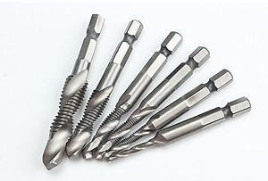 Bộ 6 Mũi Khoan Taro HSS 4341 Tạo Ren Cao Cấp, giúp tiết kiệm thời gian thi công, tiết kiệm chi phí siêu tiện lợi. M3, M4, M5, M6, M8, M10 