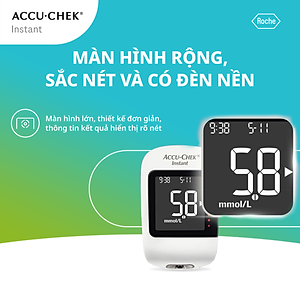Máy Đo Đường Huyết ACCU-CHEK Instant Đo Được 4 Loại Mẫu Máu, Có Kết Nối Bluetooth - Chưa Có Que Thử