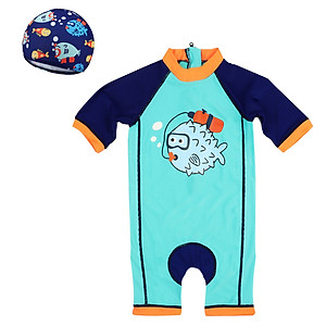 Bộ đồ bơi liền quần cho bé trai sơ sinh, bé trai nhỏ từ 8kg, hình in dễ thương, chất thun bơi lạnh đẹp, mềm mịn thân thiện với làn da bé | BT09