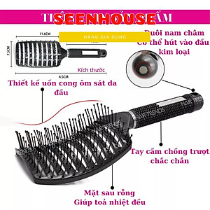 Lược gỡ rối,tạo phồng tóc,sấy tạo kiểu tóc bán nguyệt loại to seen house