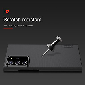 Ốp Lưng Samsung Galaxy Note 20 Ultra chống sốc hiệu Nillkin Super Frosted Shield mặt lưng nhung mịn bám tay (Đính kèm giá đỡ hoặc miếng dán từ tính) - Hàng Chính Hãng