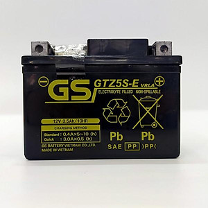 Bình Ắc quy khô GS GTZ5S E 3,5Ah Wave RS Rsx Rsv S, Nouvo456, Airblade110, Hayate X-Bike SKY Exciter Luvias Cub