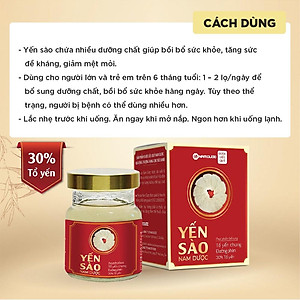 Yến sào Nam Dược lọ 70ml tổ yến chưng đường phèn bồi bổ, tăng sức đề kháng, giảm mệt mỏi