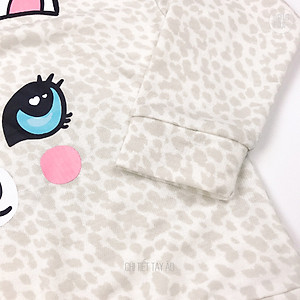 Bộ bé gái BIGFOX - MISS MEOW thu đông  size đại, bộ dài tay cho bé phong cách Hàn Quốc kem đốm in mèo 11 - 38 kg