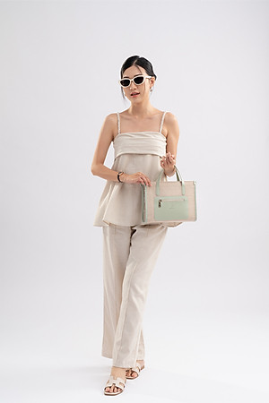 Túi Yuumy ( Thời trang nữ mini cói phối màu - Túi đeo chéo da Seasand YN209 )