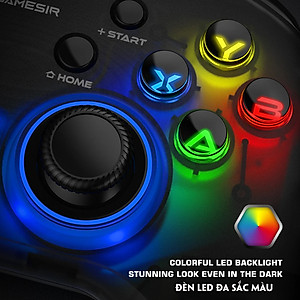 Tay Cầm Chơi Game Không Dây GameSir T4 Pro Bộ Điều Khiển LED Nhiều Màu Tay Cầm Chơi Game Không Dây 5in1 Hỗ Trợ Switch/ PC/ Android/ iOS/ Macbook-4117-Hàng Nhập Khẩu