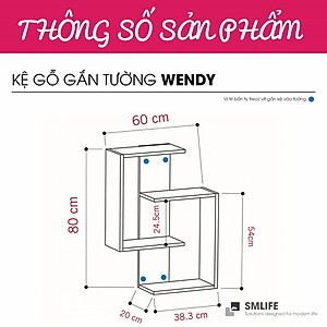 Kệ gỗ trang trí phòng khách gia đình SMLIFE Wendy