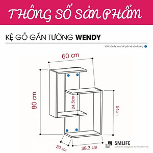 Kệ gỗ trang trí phòng khách gia đình SMLIFE Wendy