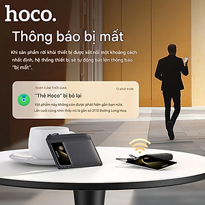 Thiết bị định vị Hoco E92 tích hợp pin, có thể sạc lại bằng sạc không dây, chống nước IP68, dạng thẻ siêu mỏng, định vị toàn cầu chống thất lạc - Hàng chính hãng