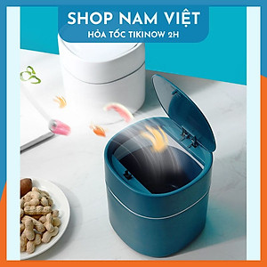 Thùng Rác Mini Phòng Ngủ, Toilet, Xe Hơi Nắp Lò Xo - Giữ Mùi 90%