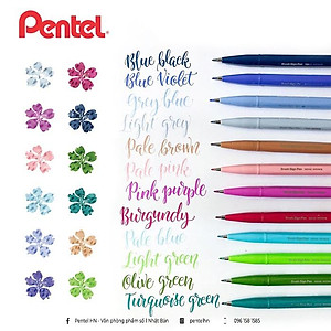 Bút viết thư pháp Pentel SES15C 12 màu cơ bản