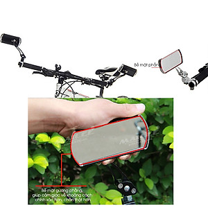 Gương Chiếu Hậu Xe Đạp quan sát chiếu hậu xe đạp/ xe đạp điện 360 độ (2 chiếc/ bộ), chất liệu hợp kim nhôm (đã kèm theo pad chân gương lỗ 8mm) - Mai Lee