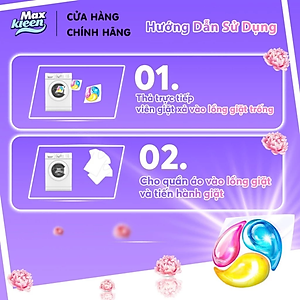 Túi Viên Giặt Xả MaxKleen 2 Trong 1 Hương Dấu Ấn Ngọt Ngào (34 viên/ túi)