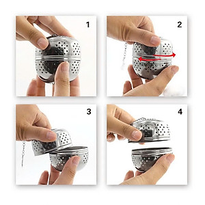 Dụng cụ lọc gia vị, giỏ lọc gia vị bằng inox Dụng cụ thảo dược, gia vị hầm và lọc trà hình quả cầu bằng inox IN48 (Chọn kích thước)