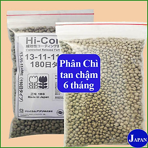 Phân Tan Chậm Hỗn Hợp Nhật (Hủ 1kg) tự hòa tan trong 6 tháng 14-11-11+ME giúp cây trồng, rau sạch đủ dinh dưỡng và tiết kiệm chăm sóc