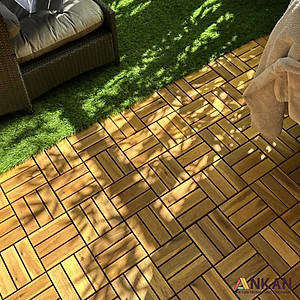 Vỉ Cỏ Nhân Tạo Thương Hiệu ANKAN, Kết Hợp Với Vỉ Gỗ Lót Sàn Để Lót Ban Công, Sân Vườn, Phòng Tập Gym, Khu Resort, Cỏ Nhân Tạo Loại Tốt, An Toàn Cho Trẻ Nhỏ, Hàng Xuất Khẩu (1 Vỉ)