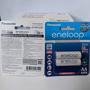 Vỉ 2 viên pin sạc AA Panasonic Eneloop BK-3MCCE/2NT - Hàng chính hãng