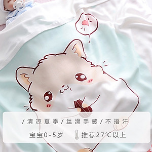 Chăn mền đũi cho bé từ sơ sinh đến tiểu học chất liệu sợi tre thiên nhiên và sợi Cotton, loại siêu mềm mịn, KT: 110x110cm, Bamboo Home - hàng chính hãng BBH01