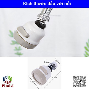 Đầu nối vòi rửa bát tăng áp đa năng 3 chế độ, xoay 360 độ Pimisi sử dụng cho cả vòi nước lavabo chậu rửa mặt và vòi chậu rửa chén bát ren trong và ren ngoài | Hàng chính hãng