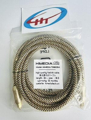 Dây audio quang (Toslink Optical) đầu mạ vàng dài 3M HIMEDIA 8.0 - Hàng chính hãng