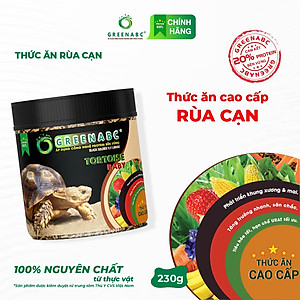Thức ăn Rùa Cạn Sulcata, Tortoise GREENABC- Hạn chế urat , tăng size, mai xương chắc khỏe - Hộp 230g