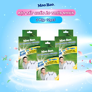 Combo 03 hộp Bột Tẩy Quần Áo Thiên Nhiên Baking Soda (12g x 5 gói)