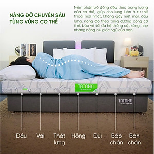 Nệm Cao Su Thiên Nhiên Tatana Standard, Mềm Mại Êm Ái Nâng Đỡ Cột Sống, Kháng Khuẩn Bảo Hành 10 Năm