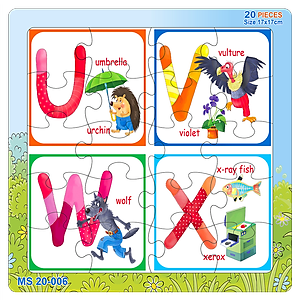 07 bộ tranh xếp hình 20 mảnh size 17x17cm – đồ chơi trí tuệ cho bé từ 2 tuổi – Combo The Alphabet