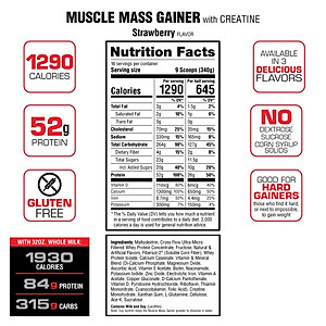 [Chính hãng] Labrada | Muscle Mass Gainer (5.4kg) Sữa Tăng Cân Tăng Cơ Bổ Sung 1265 Calo, 52g Protein & Vitamin