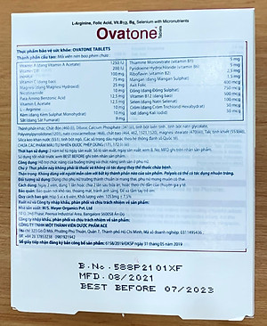 Thực phẩm bảo vệ sức khỏe - OVATONE TABLETS hỗ trợ chức năng của buồng trứng và  chức năng sinh sản  ở phụ nữ. Hộp 30 viên.