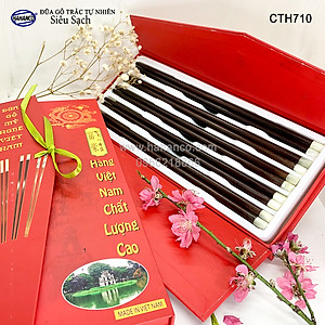 Đũa Trắc tròn đầu 1cm ốc biển New Zealand siêu sạch (10 đôi/hộp) kháng khuẩn, chống nấm mốc (CTH710) Sang trọng trên bàn ăn, dùng làm quà biếu hoặc tặng