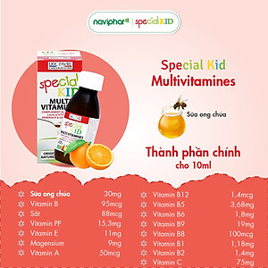 TPBVSK Special kid Multivitamin - Siro Bổ sung vitamin và khoáng chất - Hỗ trợ nâng cao sức khỏe, tăng cường sức đề kháng (125ml) [Siro - Nhập khẩu Pháp]