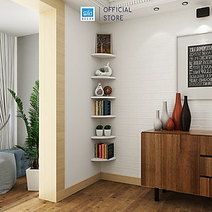Bộ 3 Kệ Trang Trí Treo Góc Tường SIB DECOR Hình Cung Tròn KT111
