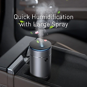 Máy phun sương tạo ẩm, xông tinh dầu mini dùng cho xe hơi Baseus Time Aromatherapy Humidifier (75ml , Alloy Air Humidifier Aroma for Car) - Hàng chính hãng