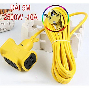 Cuộn Dây Điện Nối Dài Kèm Ổ Điện 6 Lỗ Cắm Dây Dài 5M Công Suất 2500W