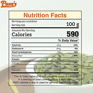 Hạt Bí Xanh Tách Vỏ Nhập Khẩu Mỹ Pams 300g/hũ, Nhân To, Dày Cơm, Giòn Bùi, Thích Hợp Ăn Vặt, Ăn Kiêng, Dinh Dưỡng Mẹ Bầu