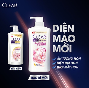 Dầu gội sạch gàu Clear Hoa Anh Đào đánh bay gàu & nhờn ngứa, sảng khoái cả ngày dài 630G