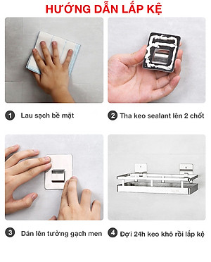 Kệ đựng gia vị inox 304 dán tường Hobby home decor KGV size tùy chọn