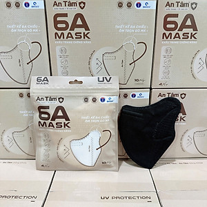 [50 Cái 6A] Combo 5 Túi Khẩu Trang Y Tế Kháng Khuẩn Chống Nắng 6A An Tâm -10 Cái/Túi
