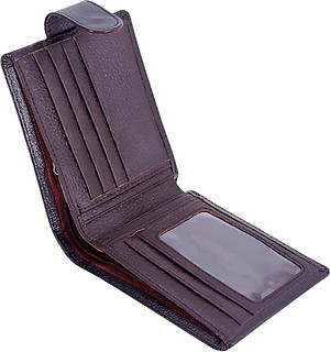 Ví Nam Bấm Nút Huy Hoàng HT2143 (12.5 x 10 cm) - Nâu