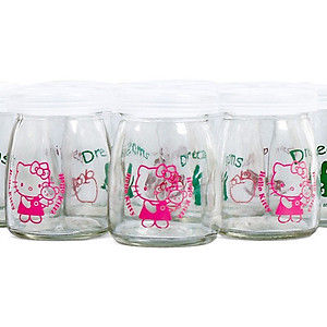Sét 24 hũ làm sữa chua, Bánh flan thủy tinh có nắp đậy 100ml