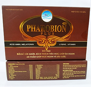 VIÊN ĂN NGỦ NGON PHAROBION PLUS - GIÚP AN THẦN NGỦ SÂU GIẤC - ĂN NGON MIỆNG - BỒI BỔ SỨC KHỎE - TĂNG SỨC ĐỀ KHÁNG CHO CƠ THỂ - MỖI NGÀY 1 VIÊN - HỘP 30 VIÊN