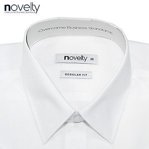 Áo sơ mi nam ngắn tay trắng Regular fit NSMMMWMSPR210261N