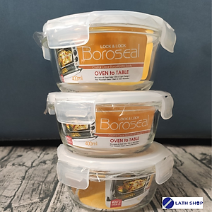 Bộ 3 Hộp thủy tinh tròn Lock&Lock LLG822 400ml