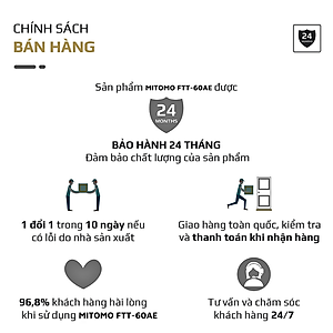 Quạt treo tường điện tử Mitomo FTT-60AE NEW 2024, có điều khiễn từ xa, hẹn giờ hàng chính hãng - Bảo hành 2 năm