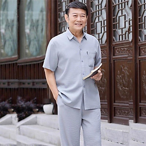 Bộ mặc nhà nam trung niên cho bố, đồ bộ quần áo người già