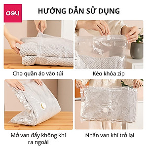 [KHÔNG CẦN DÙNG BƠM] Túi Hút Chân Không Đựng Quần Áo Chăn Ga Gối , Thú Bông Deli - Loại Dày Cao Cấp Bọc Để Chăn Màn 2 Lớp Khóa Zip Chống Rò Rỉ Hơi Bảo Vệ Quần Áo, Chăn Ga Khỏi Ẩm, Nấm Mốc, Chống Nước Tuyệt Đối