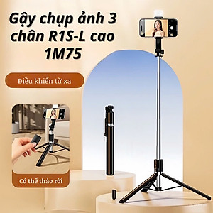 Gậy Tripod chụp ảnh tự sướng Selfie 3 chân gấp gọn 30cm, kéo dài 1M7 điều khiển từ xa có đèn Tripod chụp ảnh livestream - Hàng nhập khẩu