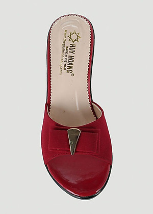 Dép nữ thời trang Huy Hoàng đế vuông màu đen HT7945